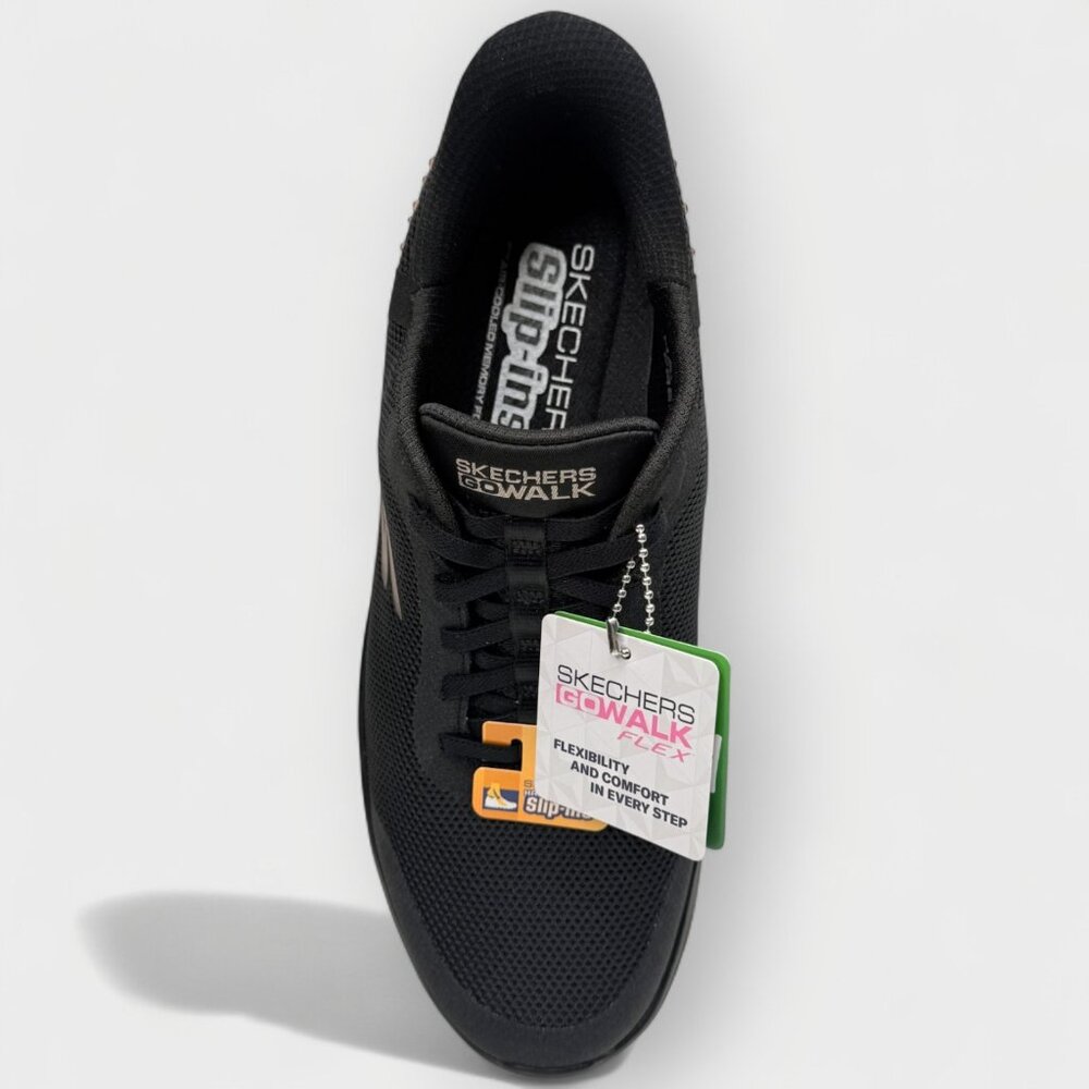 Skechers Women’s Slip-ins GO Walk Flex Krysta Black/Rose Gold Shoes Sz 9.5 NWTB - Picture 12 of 14